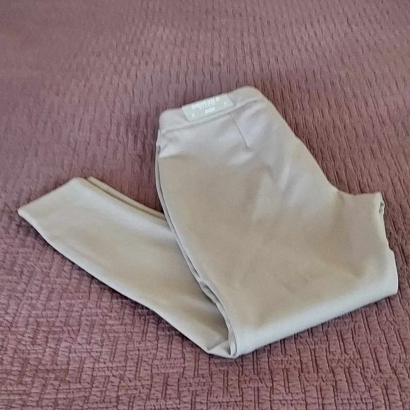 CHICO'S FAUX SUEDE FRONT PONTE LEGGINGS.COLOR: EARTHEN TAUPE SIZE 1R (8-10). NWT - Picture 5 of 11